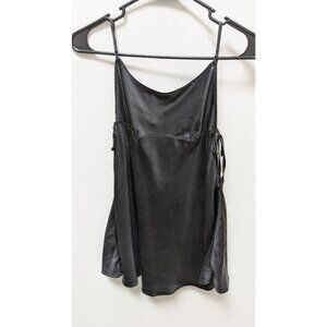 Victoria's Secret Black Tie-Side Silk Tank